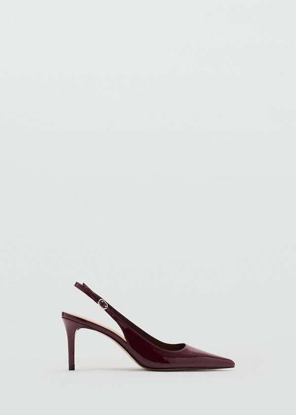 Patent leather pointed-toe court shoes — Burgundy