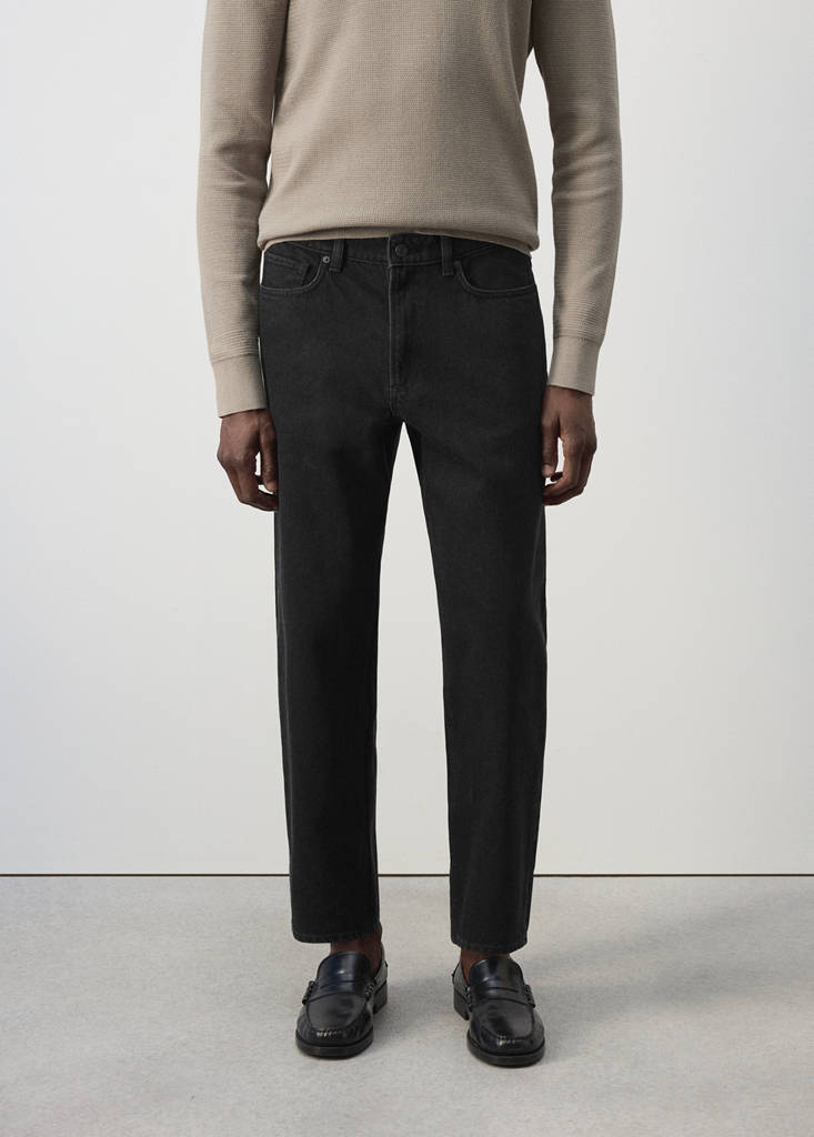 Sammy cropped carrot fit jeans — Black denim