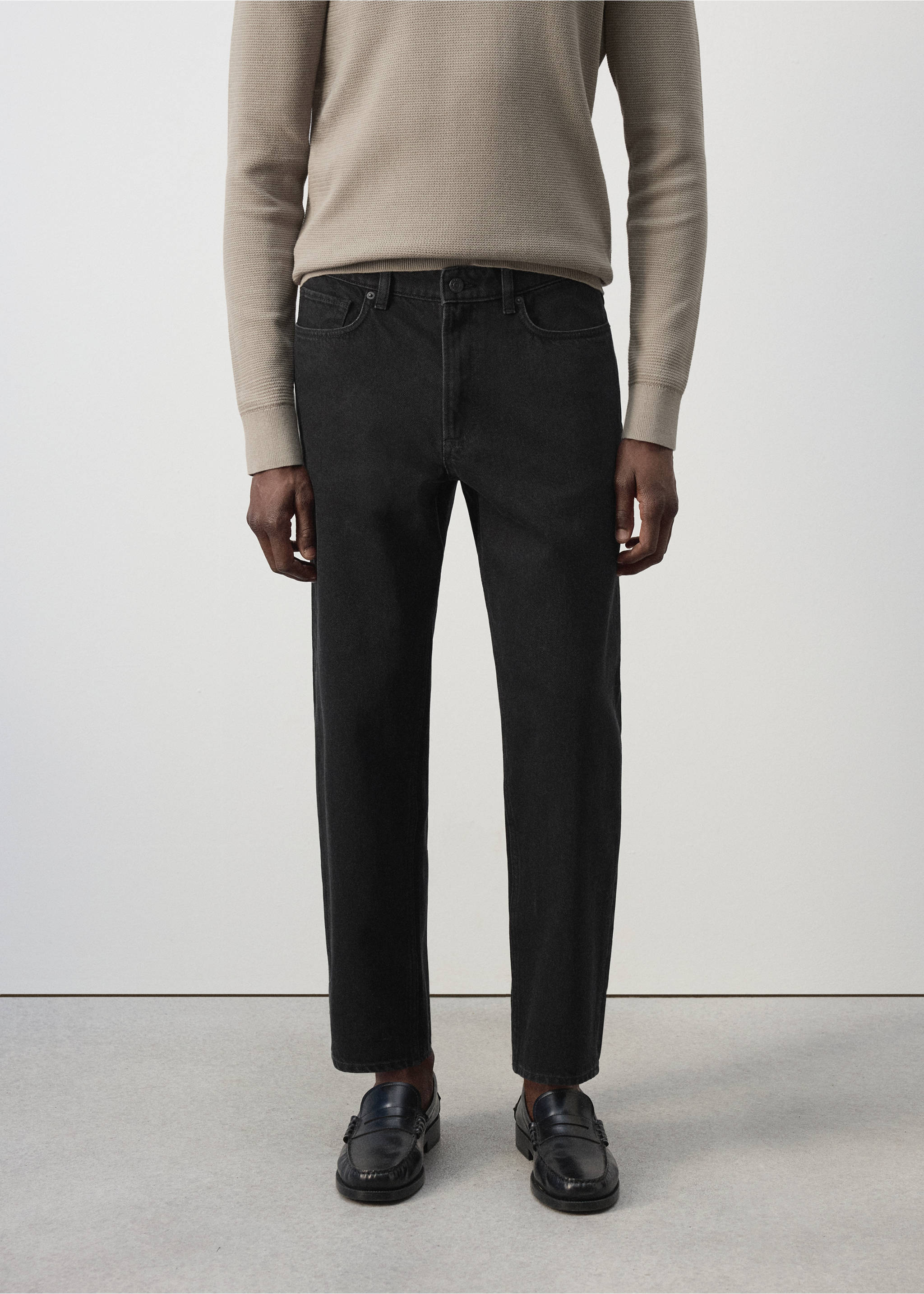 Sammy cropped carrot fit jeans - Medium plane, Black denim. Ref: 37084428-00.