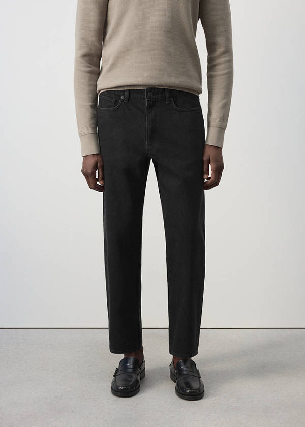 Sammy cropped carrot fit jeans — Black denim