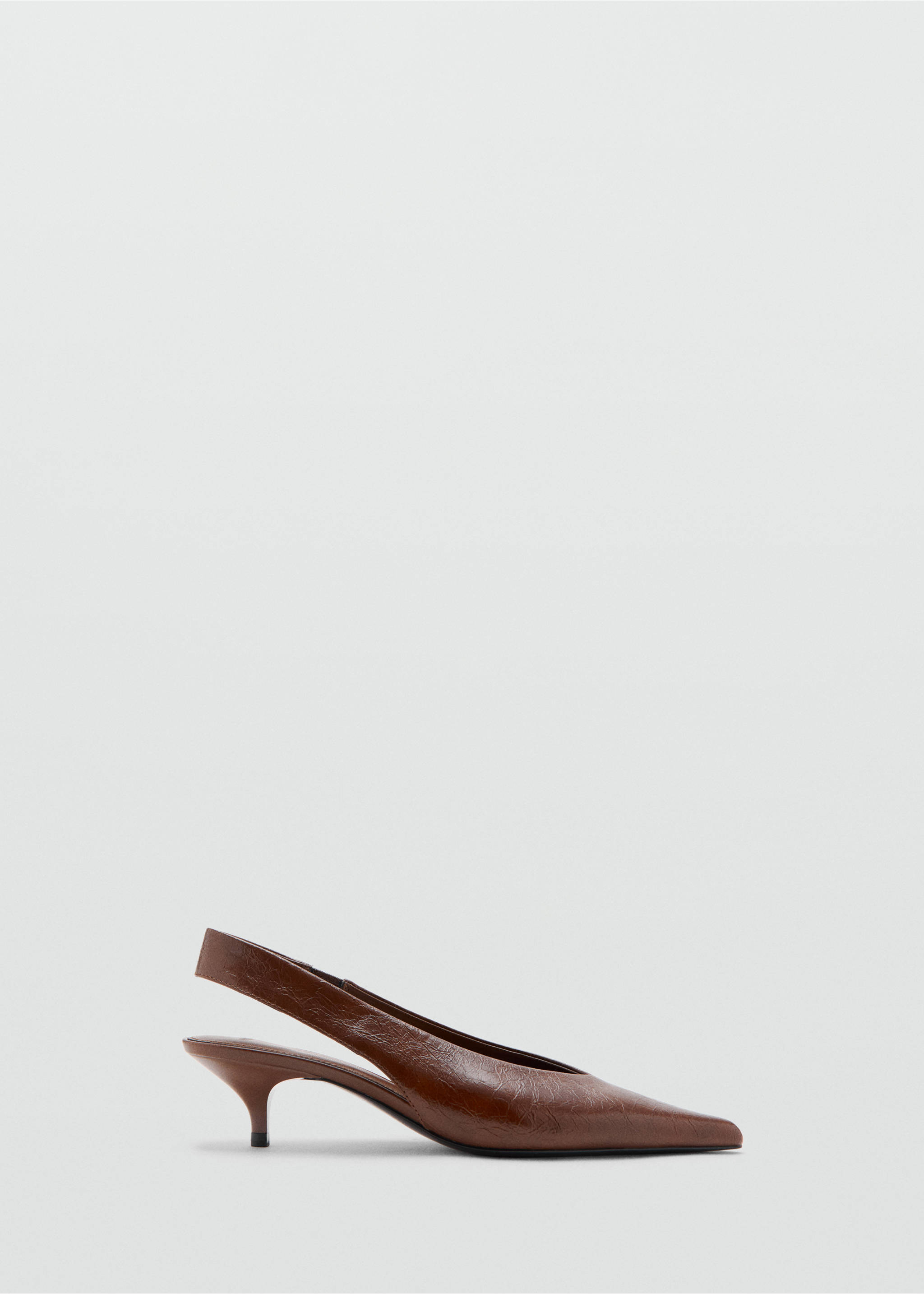 Kitten heel pointed toe shoe - Article without model, Cognac. Ref: 37084429-00.