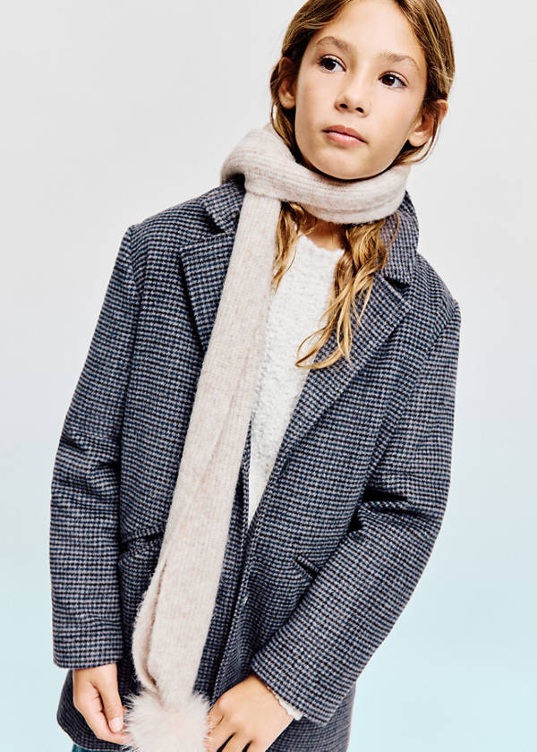 Long houndstooth coat — Chocolate