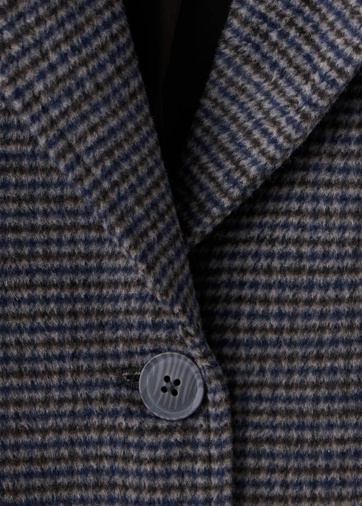 Long houndstooth coat — Chocolate