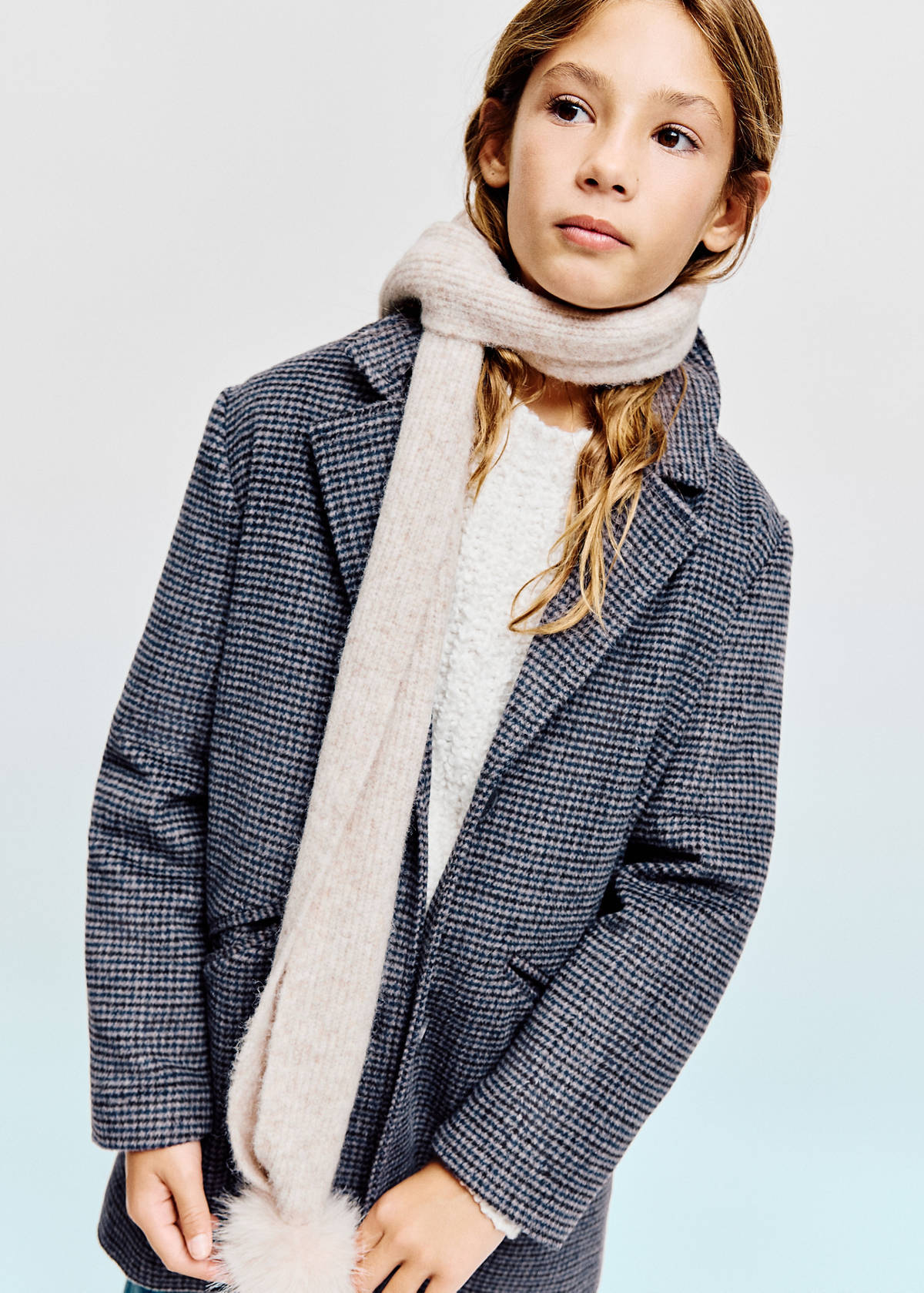 Long houndstooth coat — Chocolate