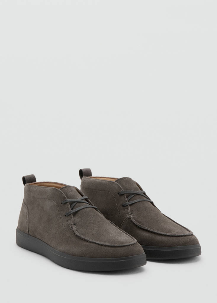 Suede leather ankle boots — Grey