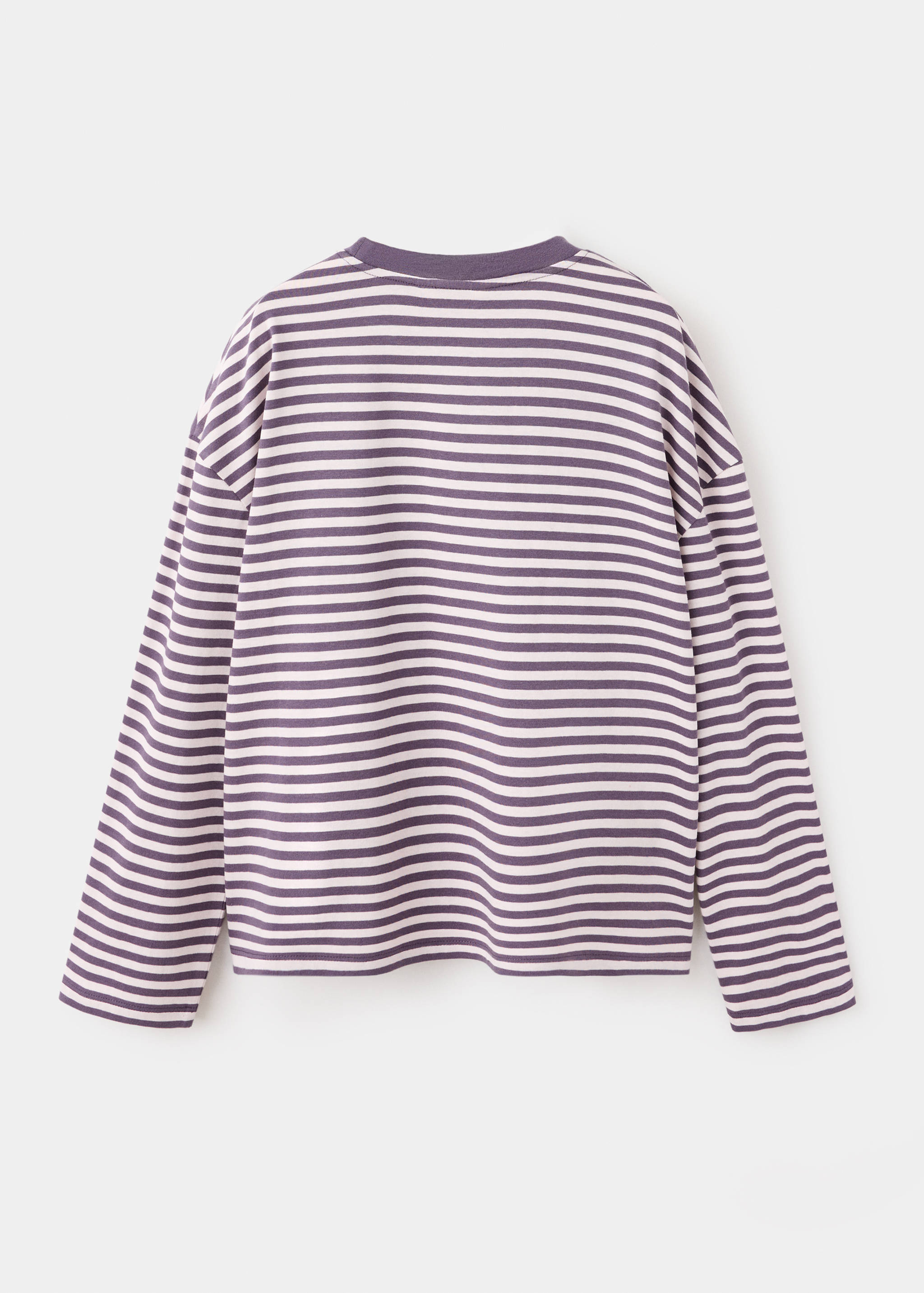 T-shirt às riscas com pormenor cruzado - Verso do artigo