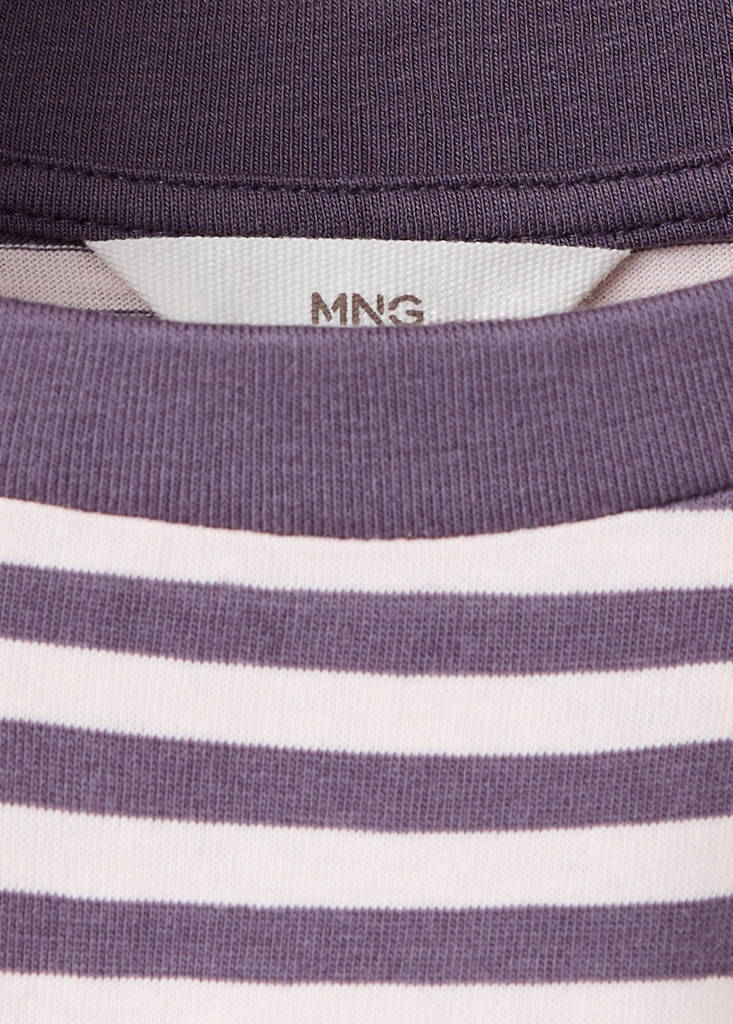 Striped t-shirt with embroidered detail — Purple