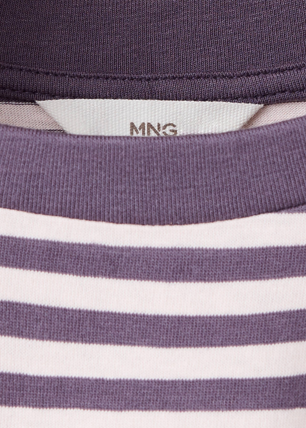 Striped t-shirt with embroidered detail — Purple