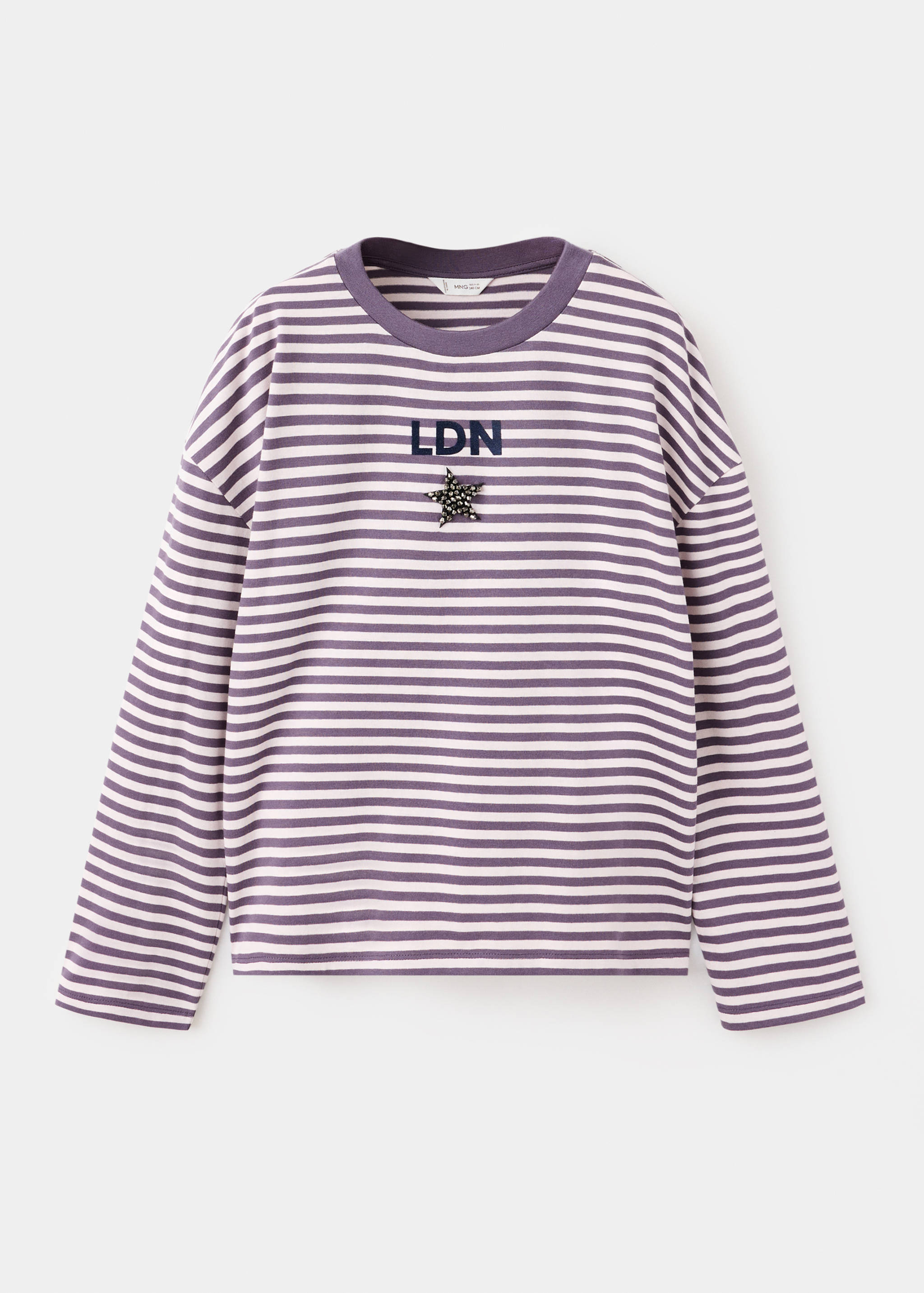 T-shirt às riscas com pormenor cruzado - Artigo sem modelo