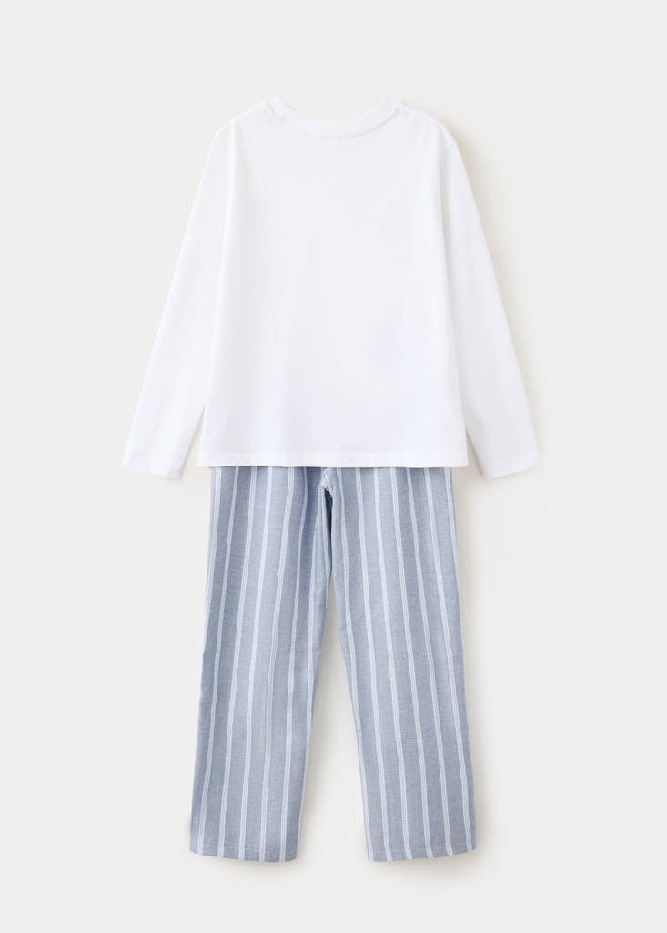 Striped pyjama set — White