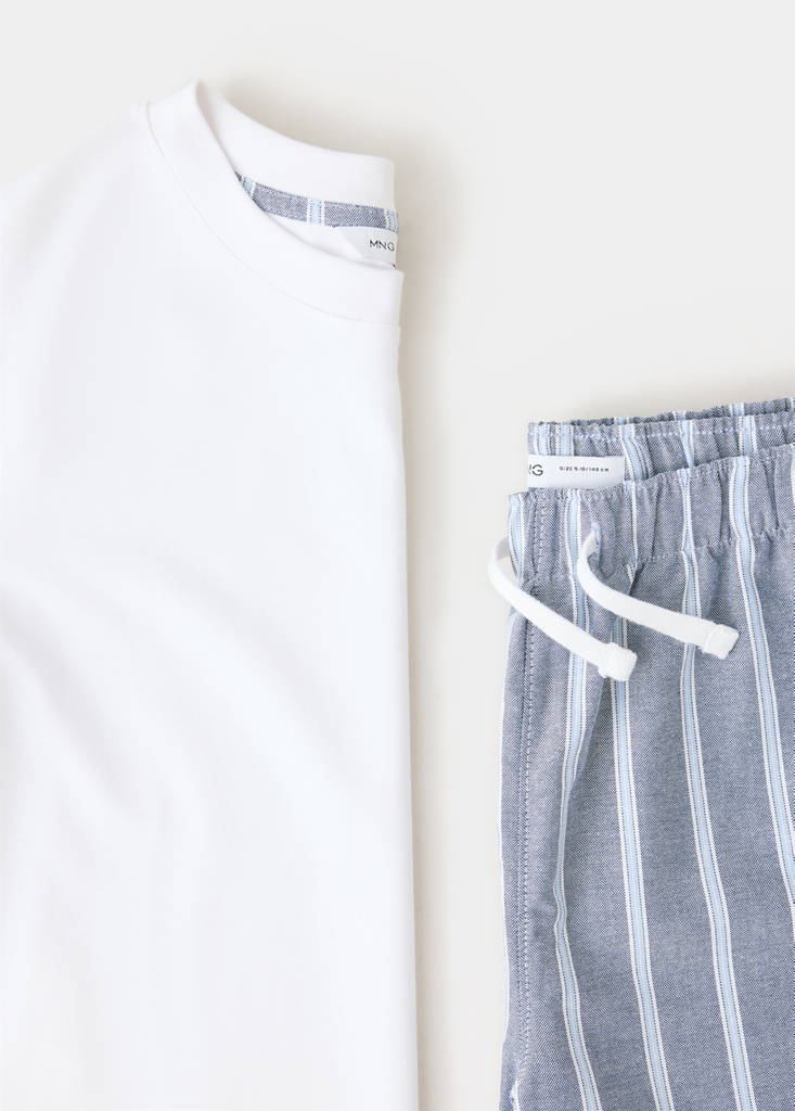 Striped pyjama set — White