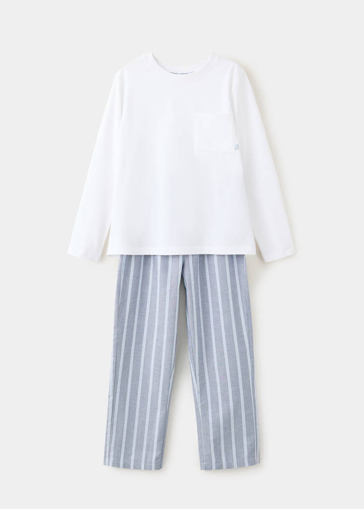 Striped pyjama set — White
