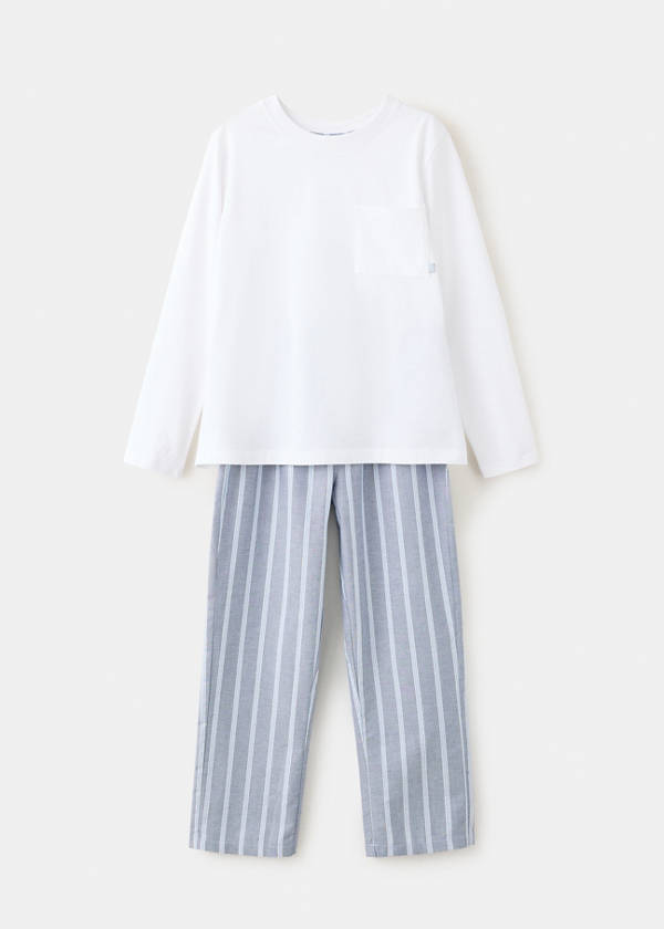 Striped pyjama set — White