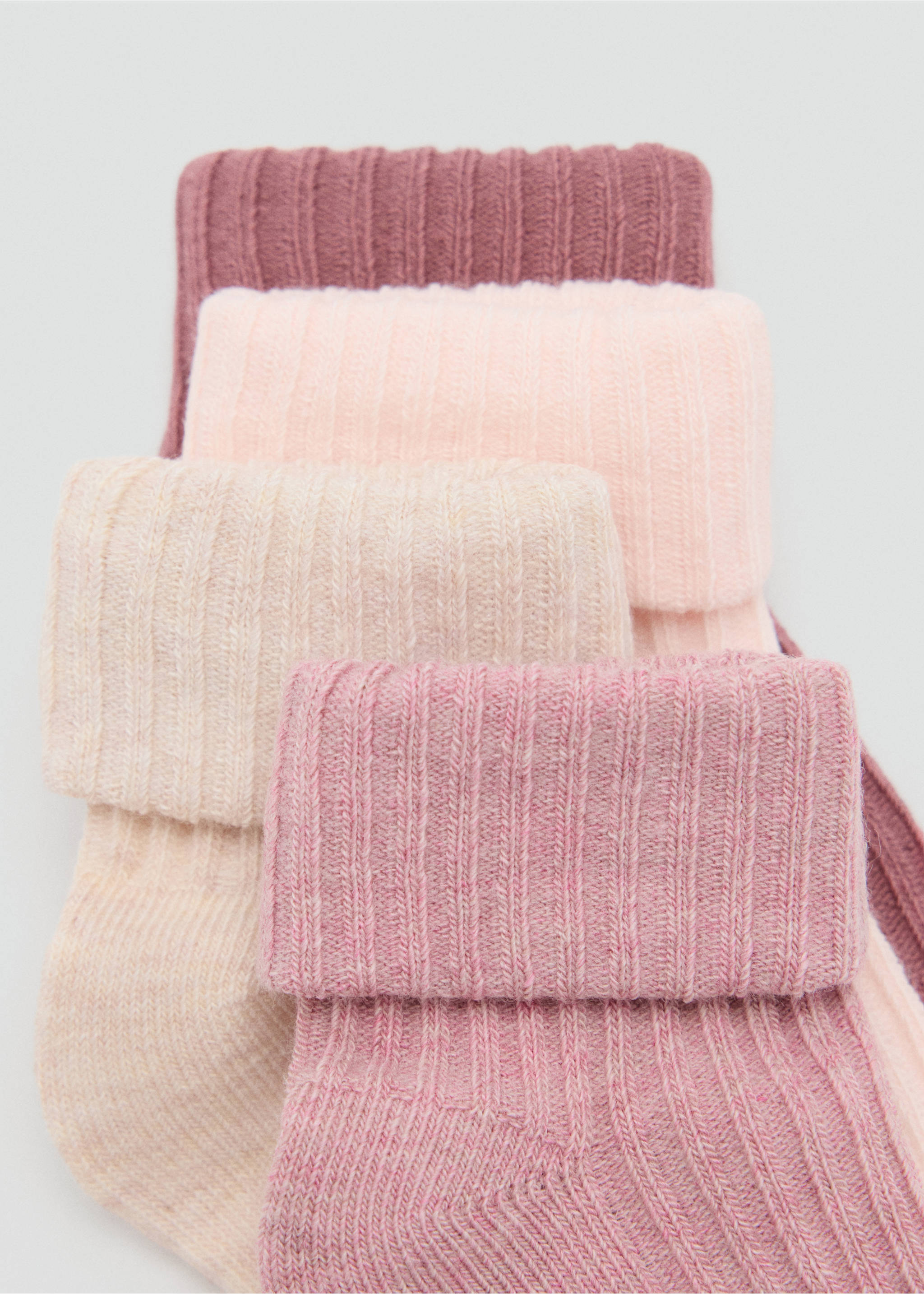 4 pack ribbed socks - Reverse of the article, Pink. Ref: 37084435-00.