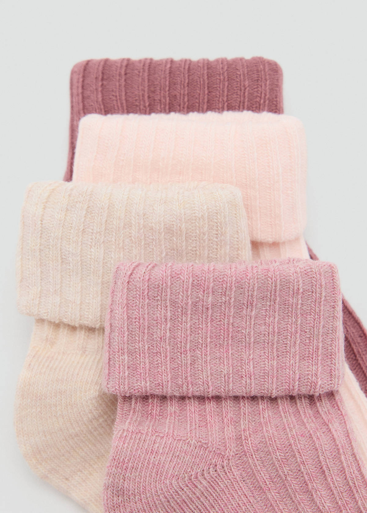4 pack ribbed socks — Pink