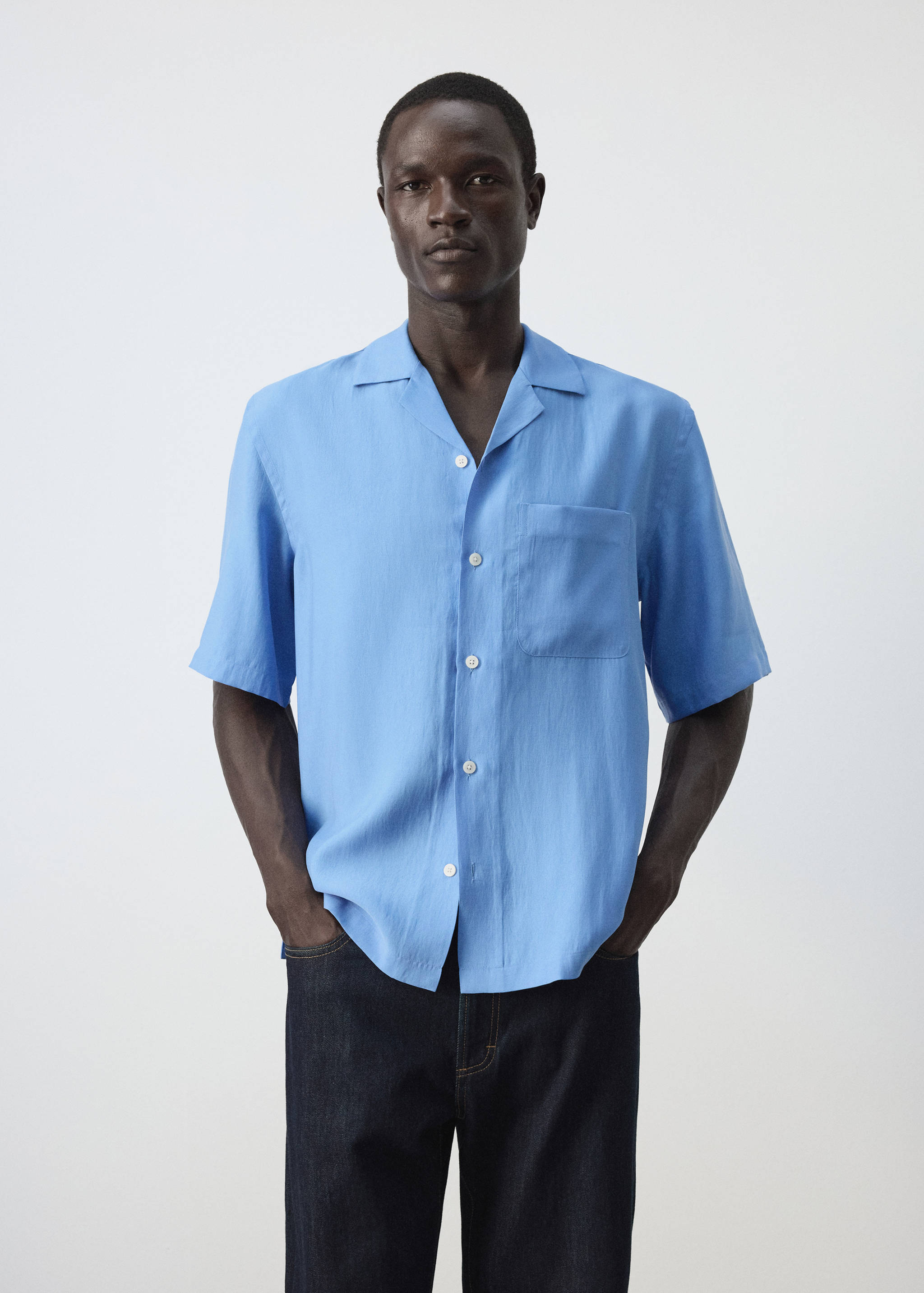 Modal blend shirt with pocket - Medium plane