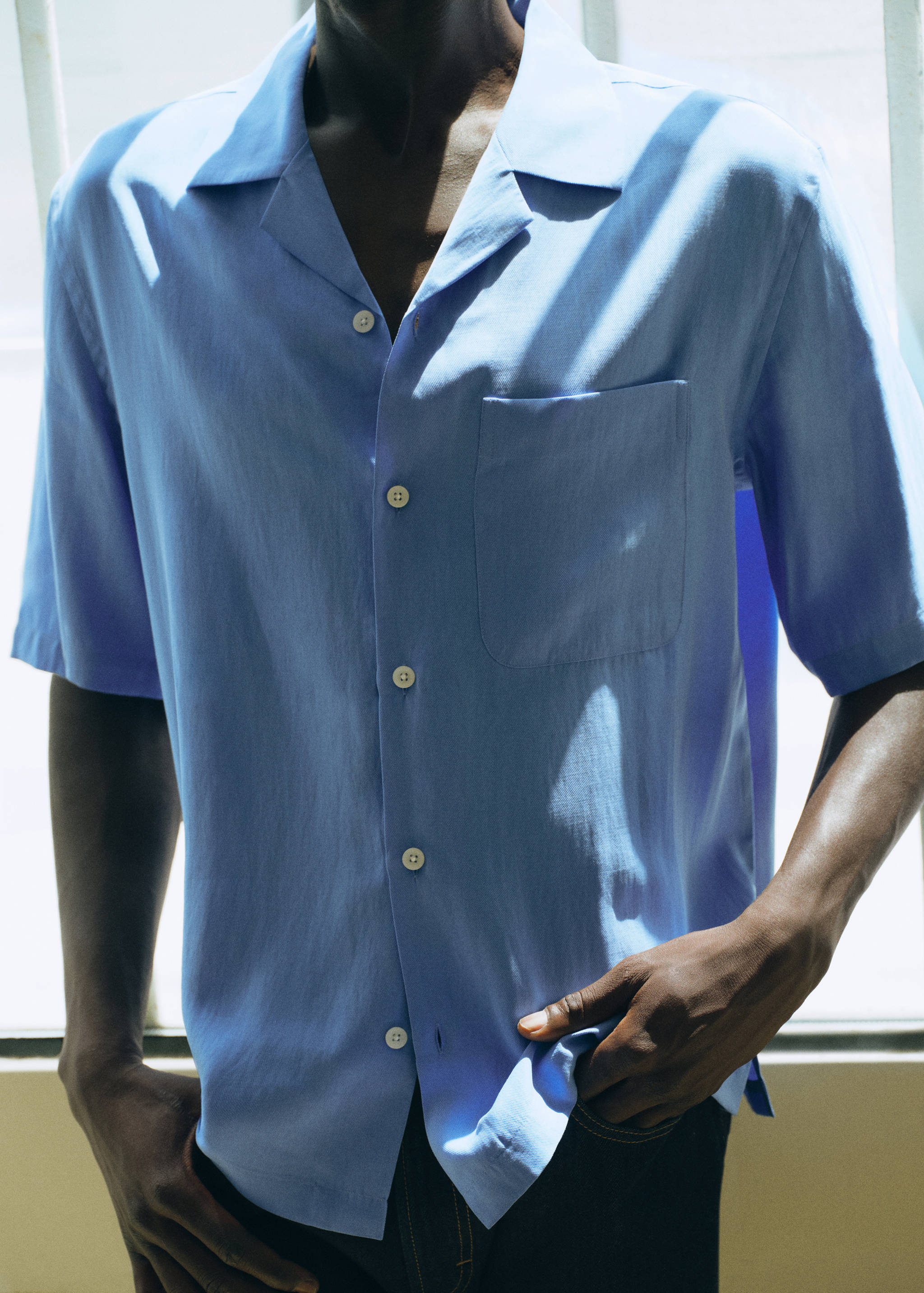 Modal blend shirt with pocket - Details of the article 6