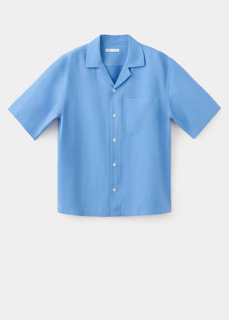 Modal blend shirt with pocket — Blue