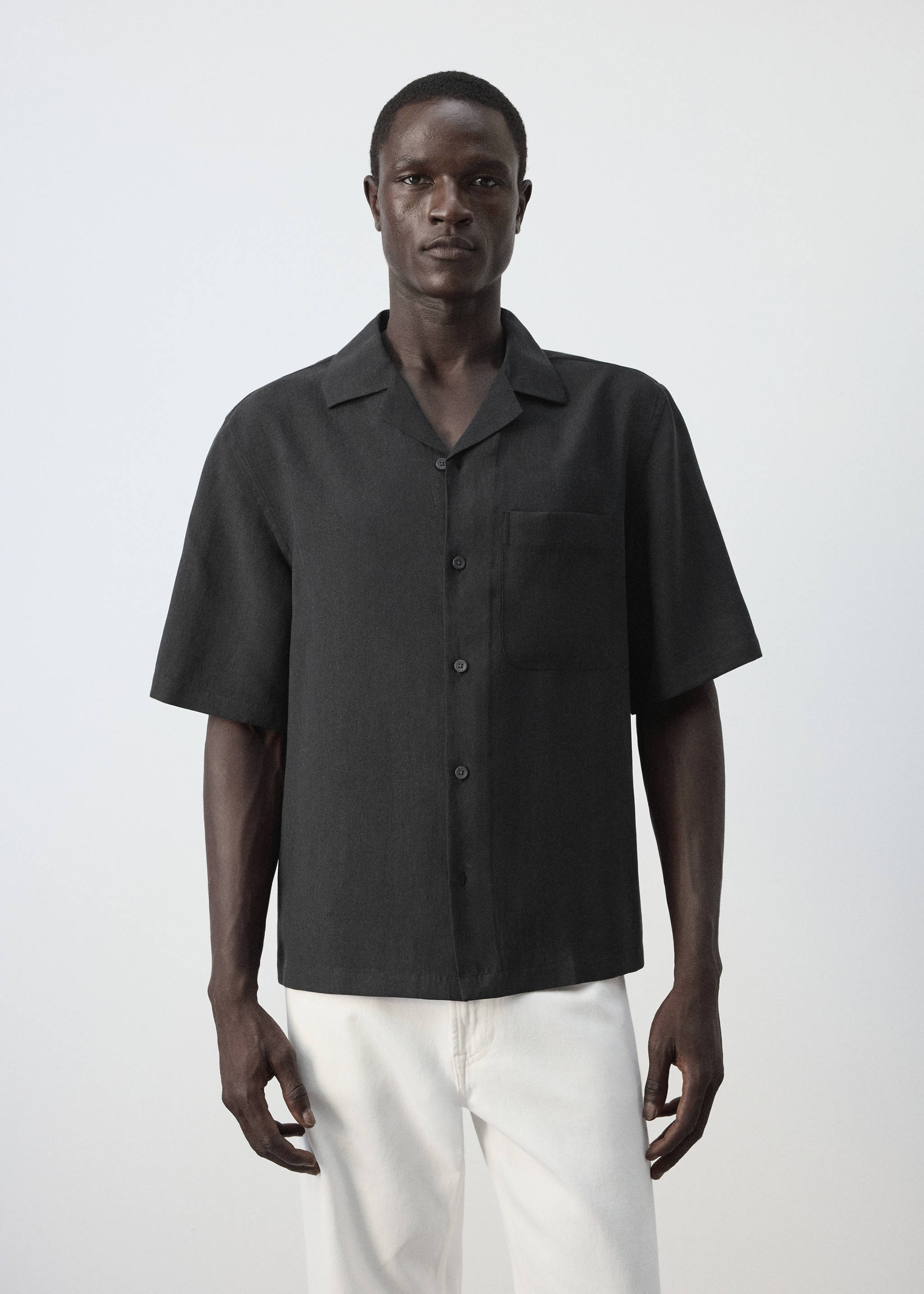 Modal blend shirt with pocket - Medium plane