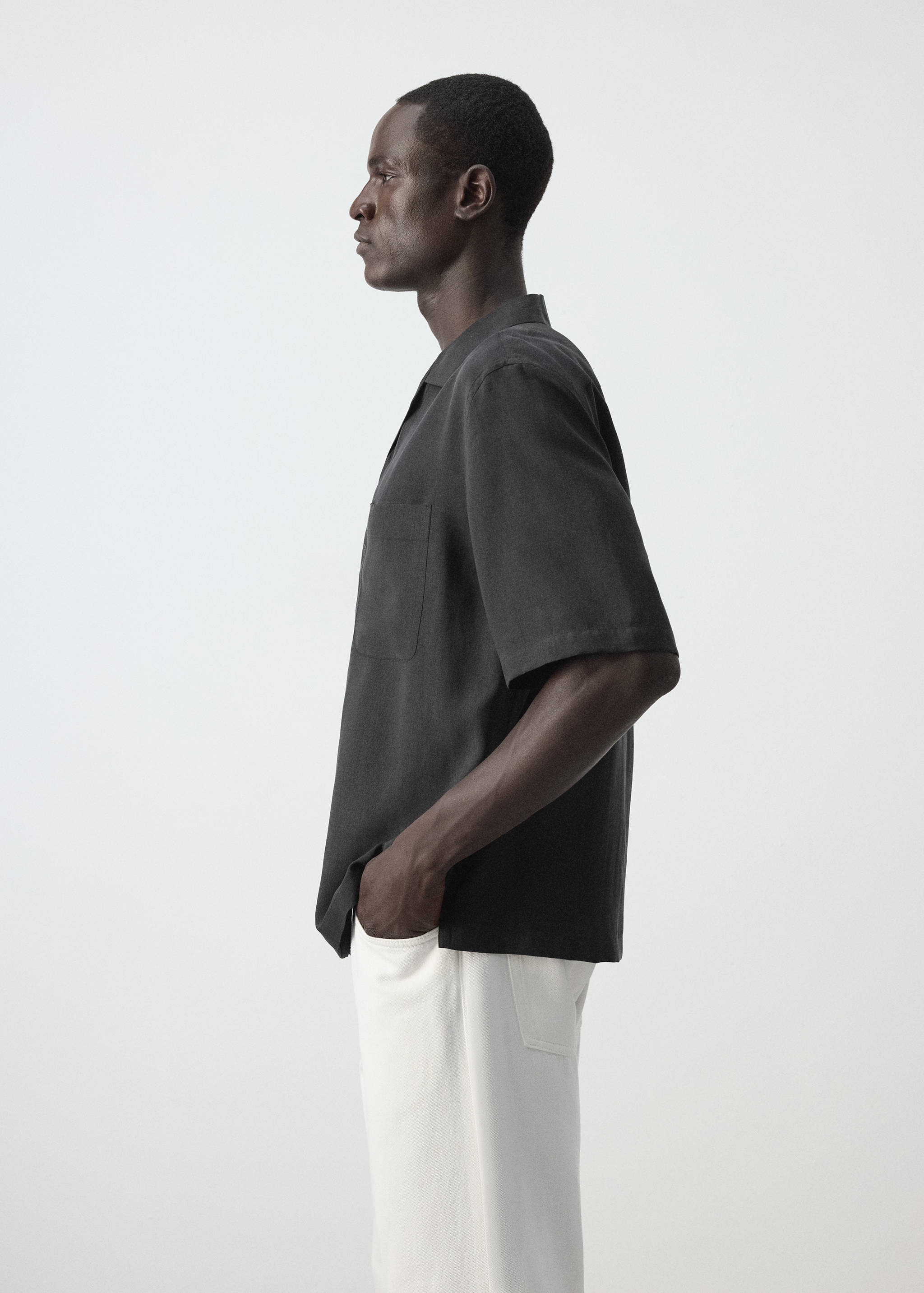 Modal blend shirt with pocket - Details of the article 2