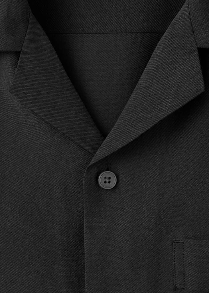 Modal blend shirt with pocket — Black