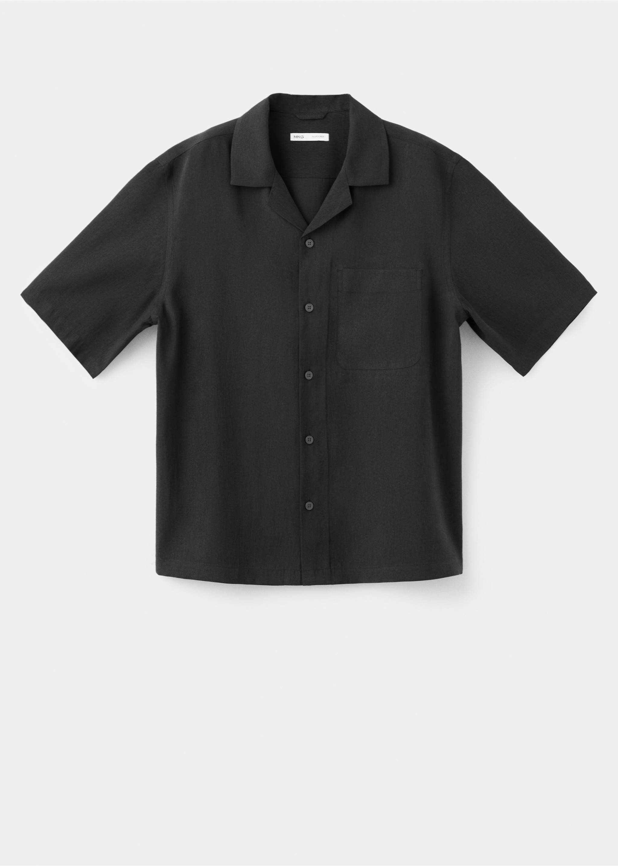 Chemise en mélange de modal avec poche - Article sans modèle, Noir. Ref: 37084436-00.