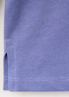 Striped cotton polo shirt with print — Indigo Blue 6