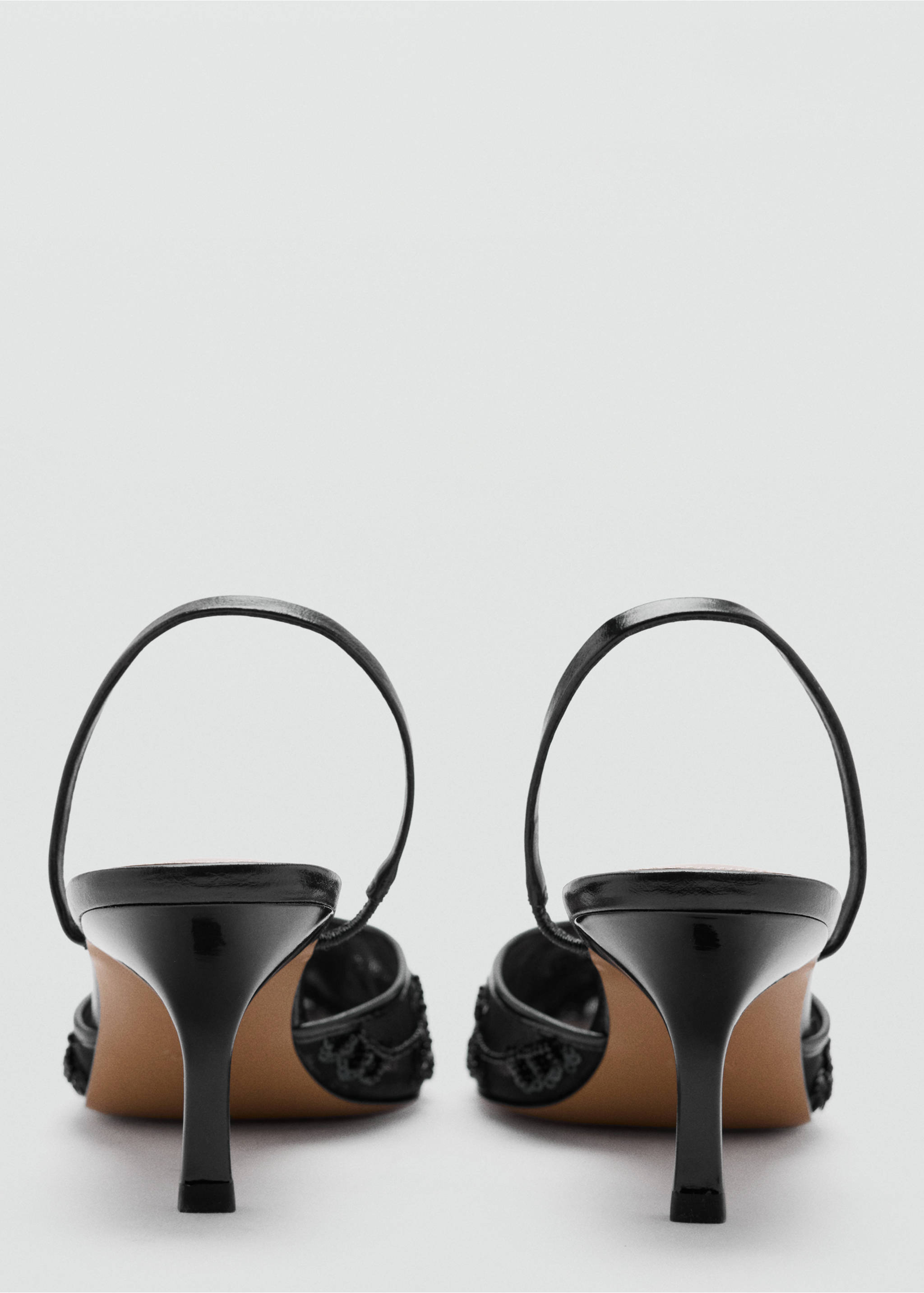 Kitten-heel shoes embroidered with sequins - Details of the article 2, Black. Ref: 37084441-00.