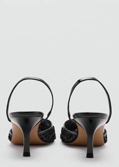 Kitten-heel shoes embroidered with sequins — Black 4