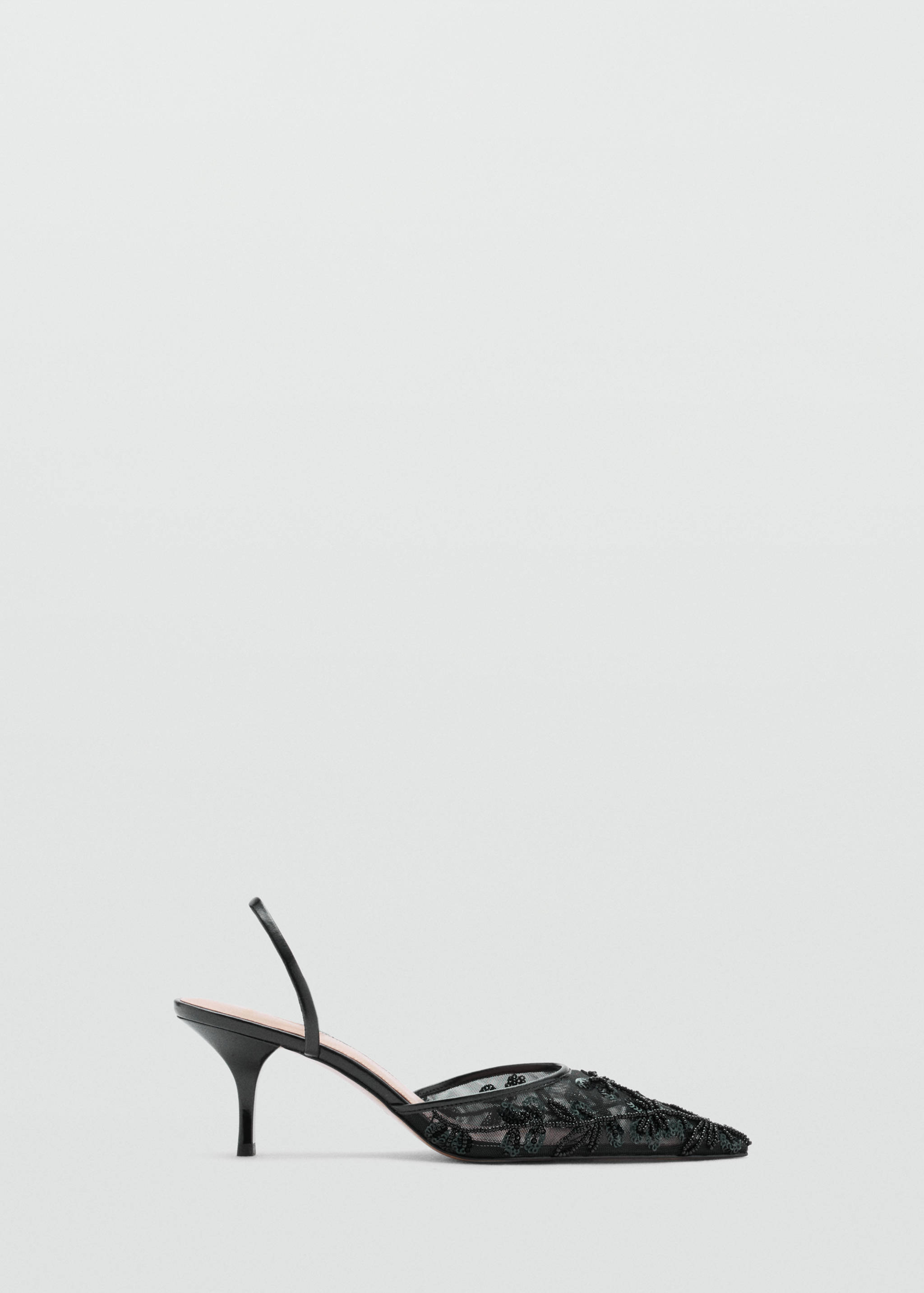 Kitten-heel shoes embroidered with sequins - Article without model