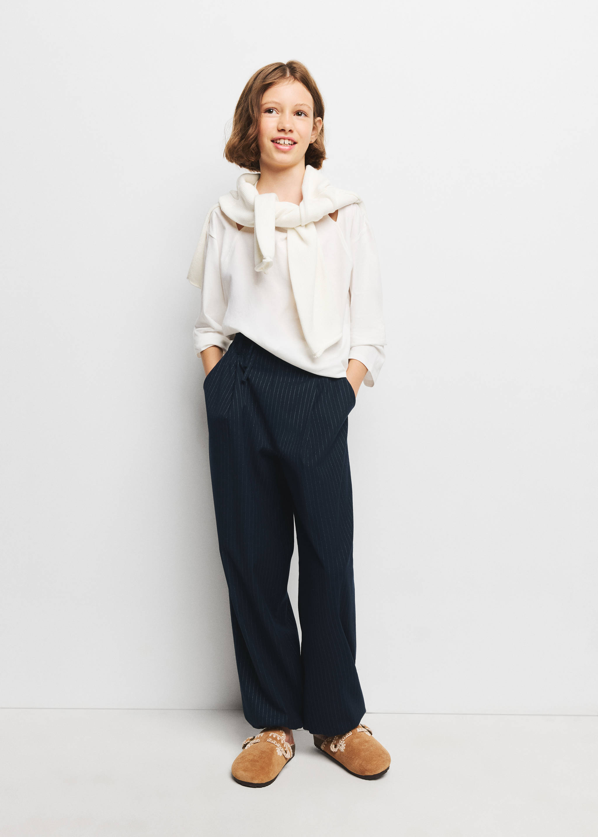 Pantalón bombacho raya diplomatica lúrex - Plano general