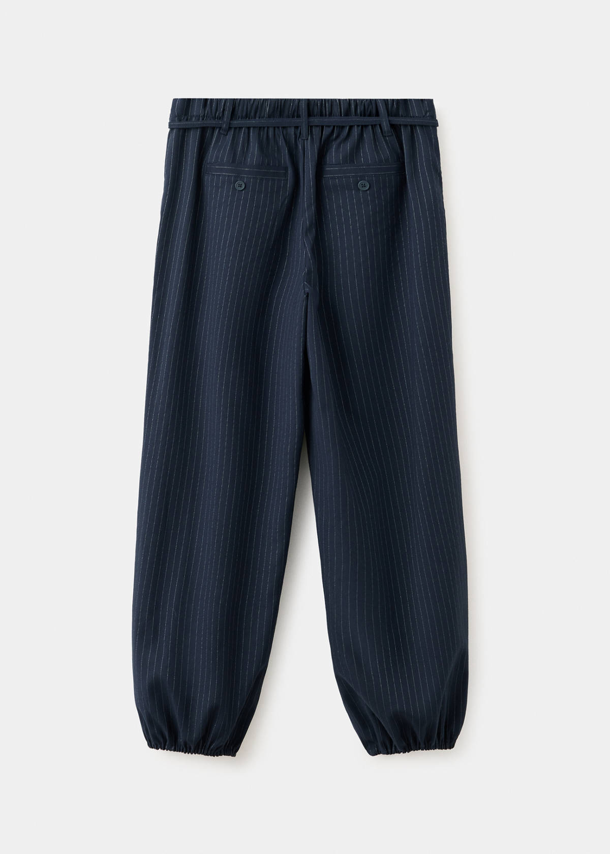 Pinstripe harem trousers with Lurex — Navy