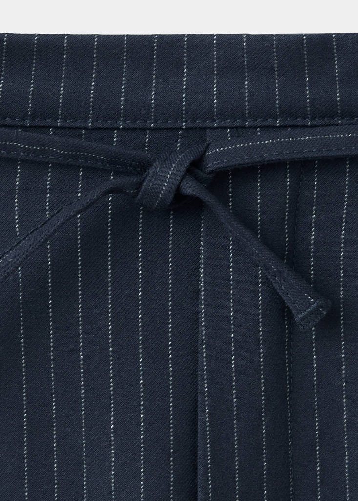 Pinstripe harem trousers with Lurex — Navy