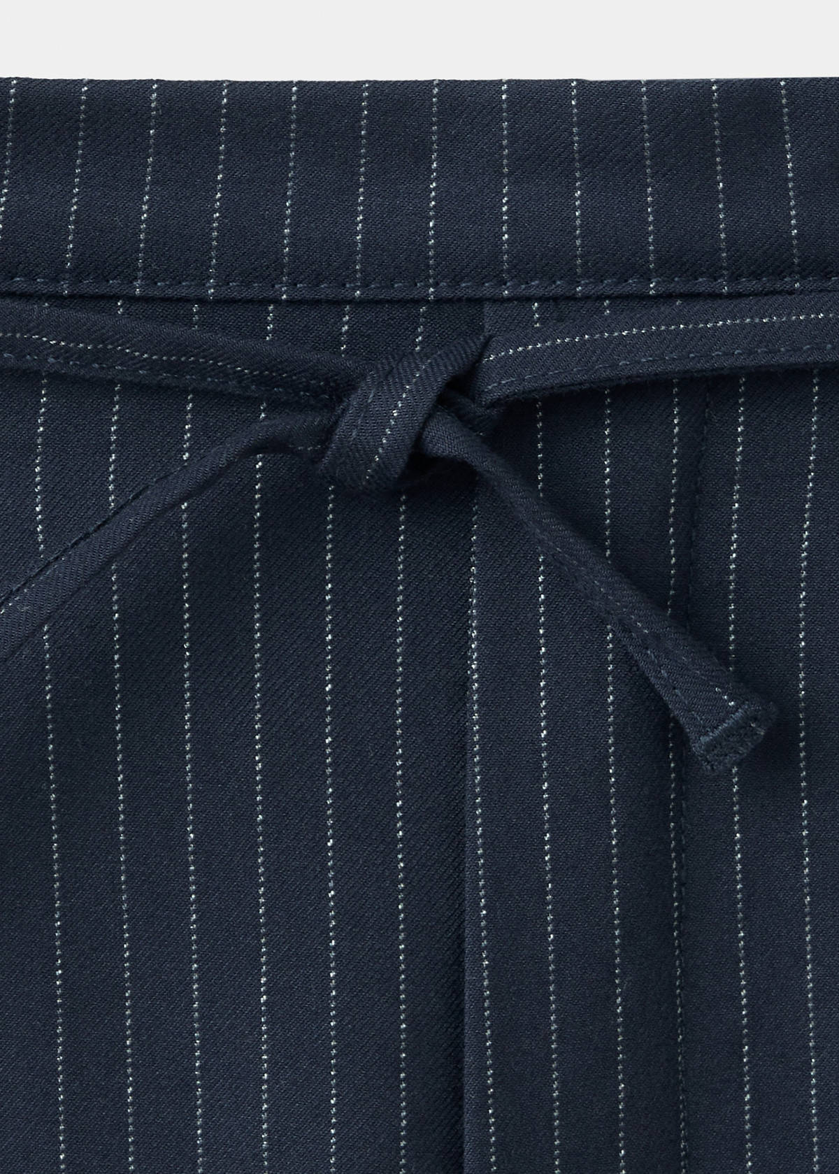 Pinstripe harem trousers with Lurex — Navy