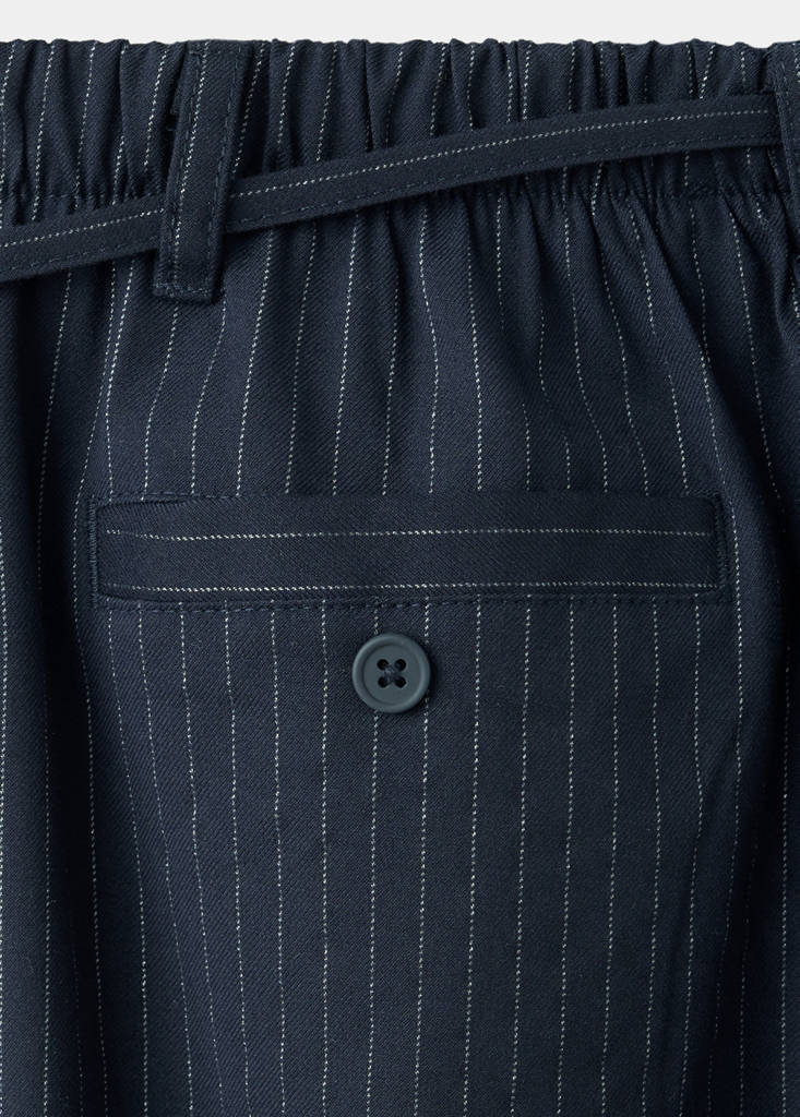 Pinstripe harem trousers with Lurex — Navy