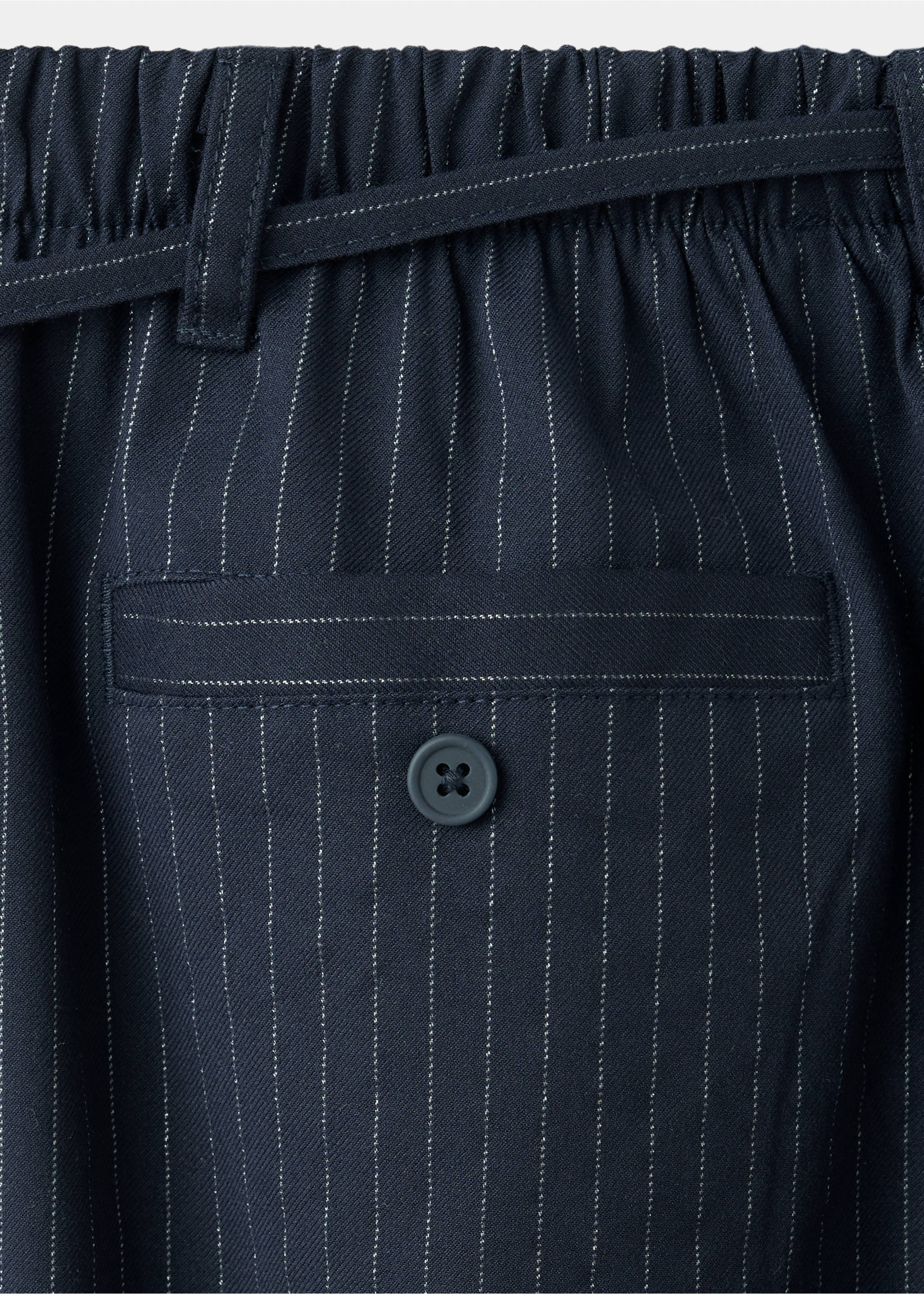 Pinstripe harem trousers with Lurex - Details of the article 0, Navy. Ref: 37084443-00.