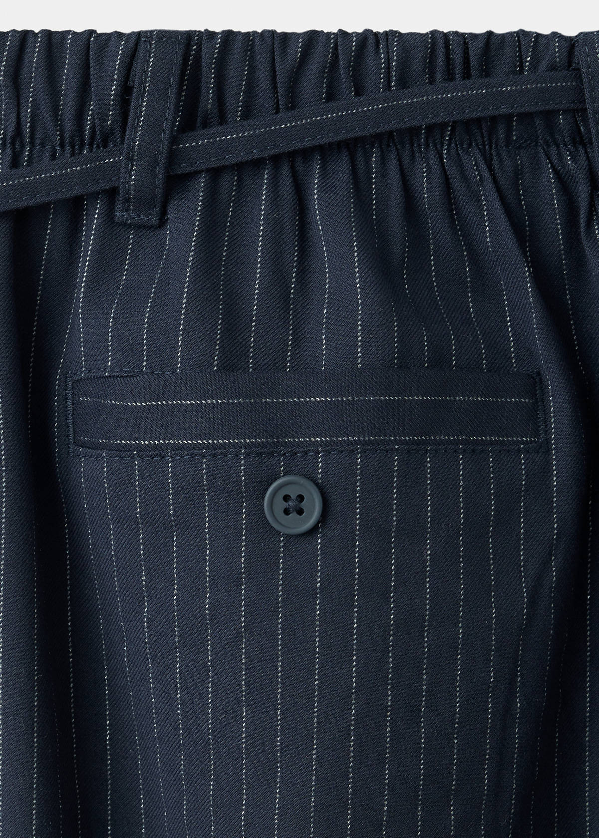 Pinstripe harem trousers with Lurex — Navy