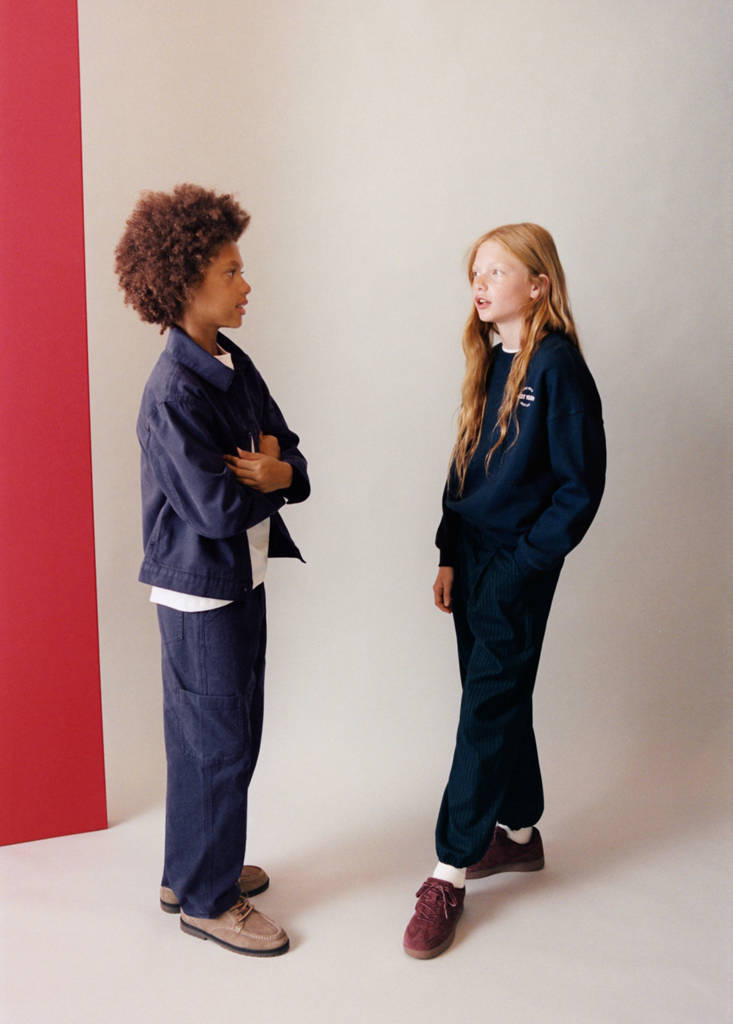 Pinstripe harem trousers with Lurex — Navy