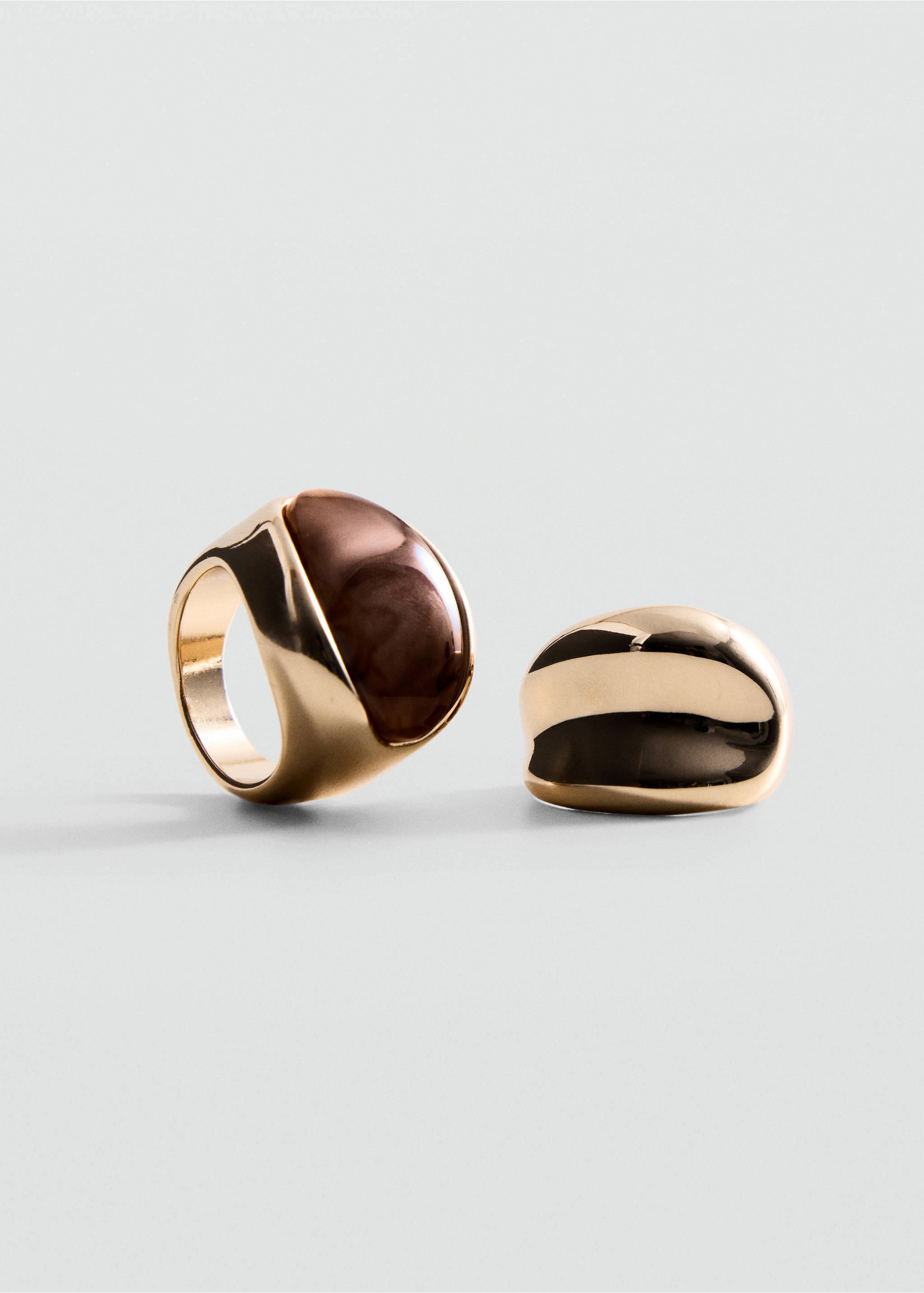2-pack combined rings - Medium plane, Gold. Ref: 37084445-00.