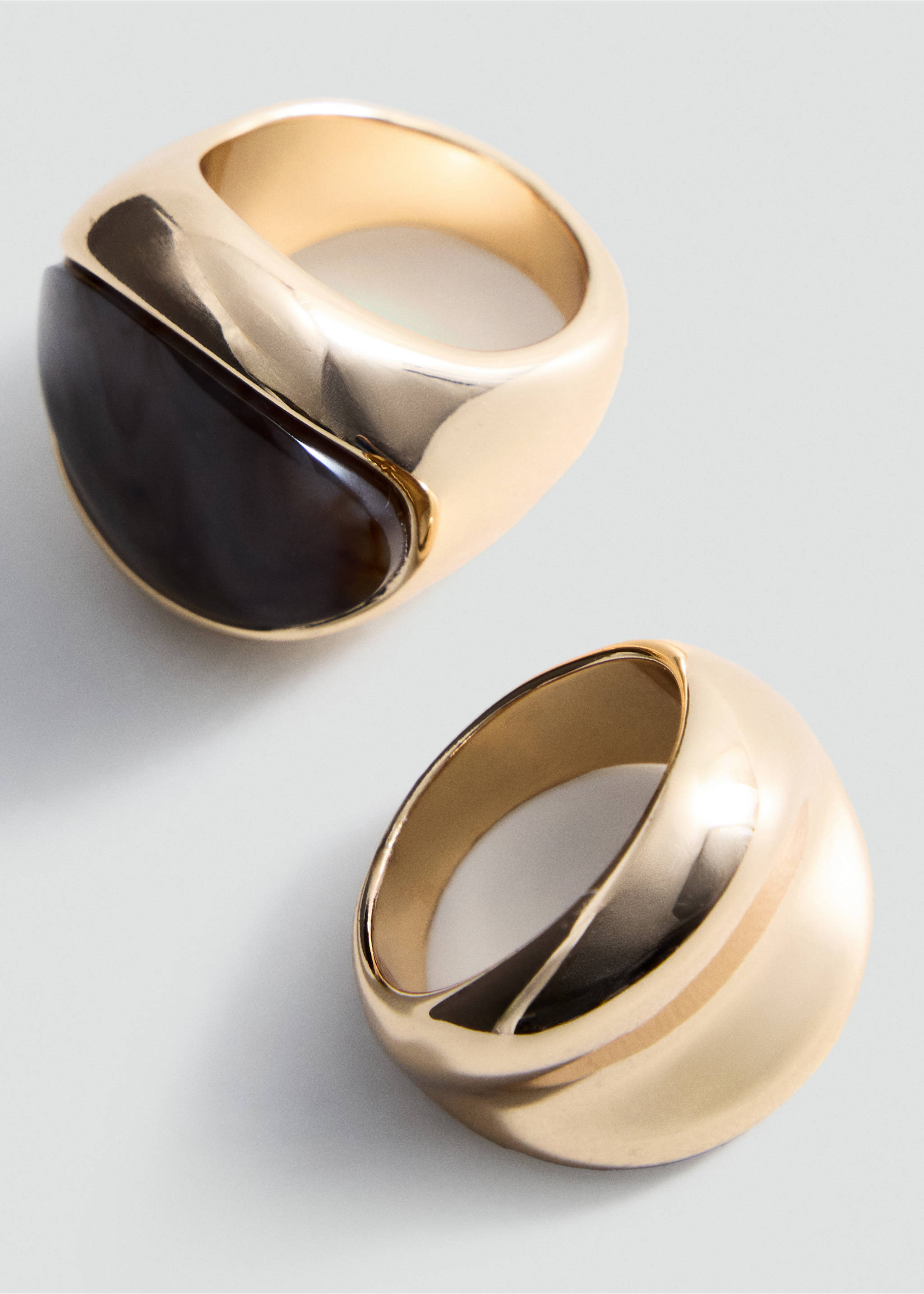 2-pack combined rings - Details of the article 1, Gold. Ref: 37084445-00.