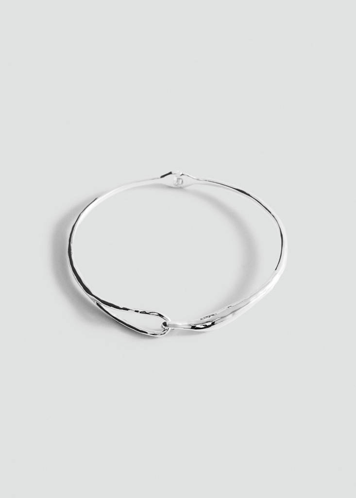 Rigid hook necklace — Silver