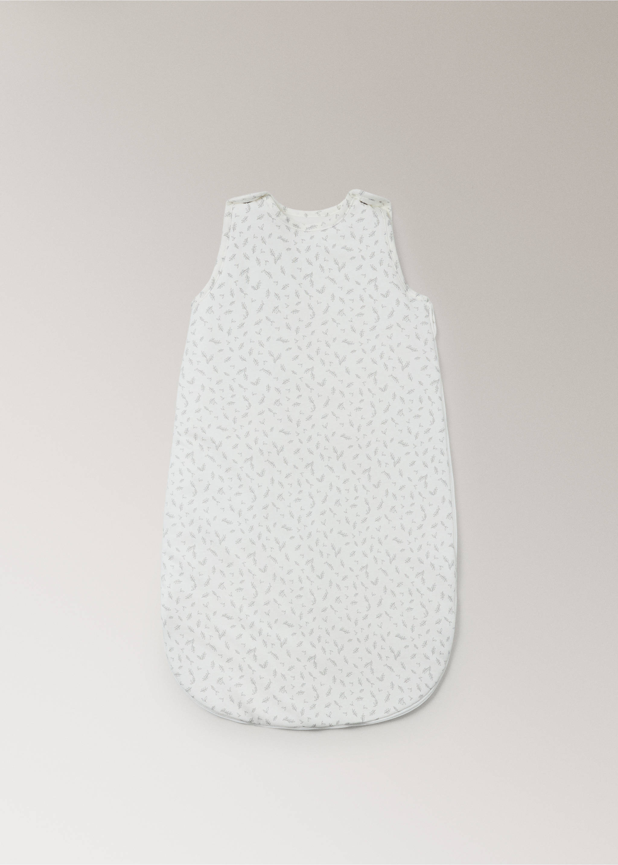 Leaf print 100% cotton pram sack - Article without model, Ecru. Ref: 37084458-00.