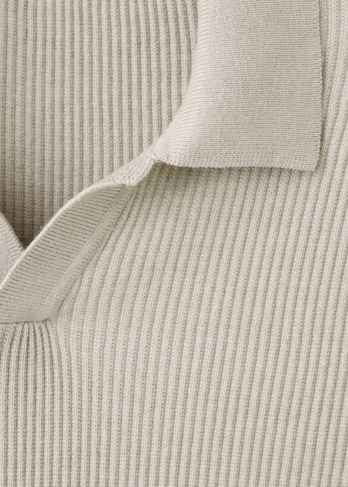 Rib-knit cotton-blend polo shirt — Beige