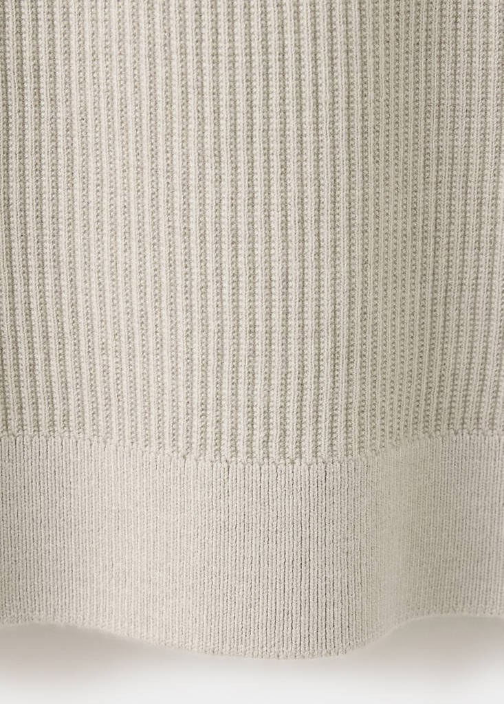Rib-knit cotton-blend polo shirt — Beige