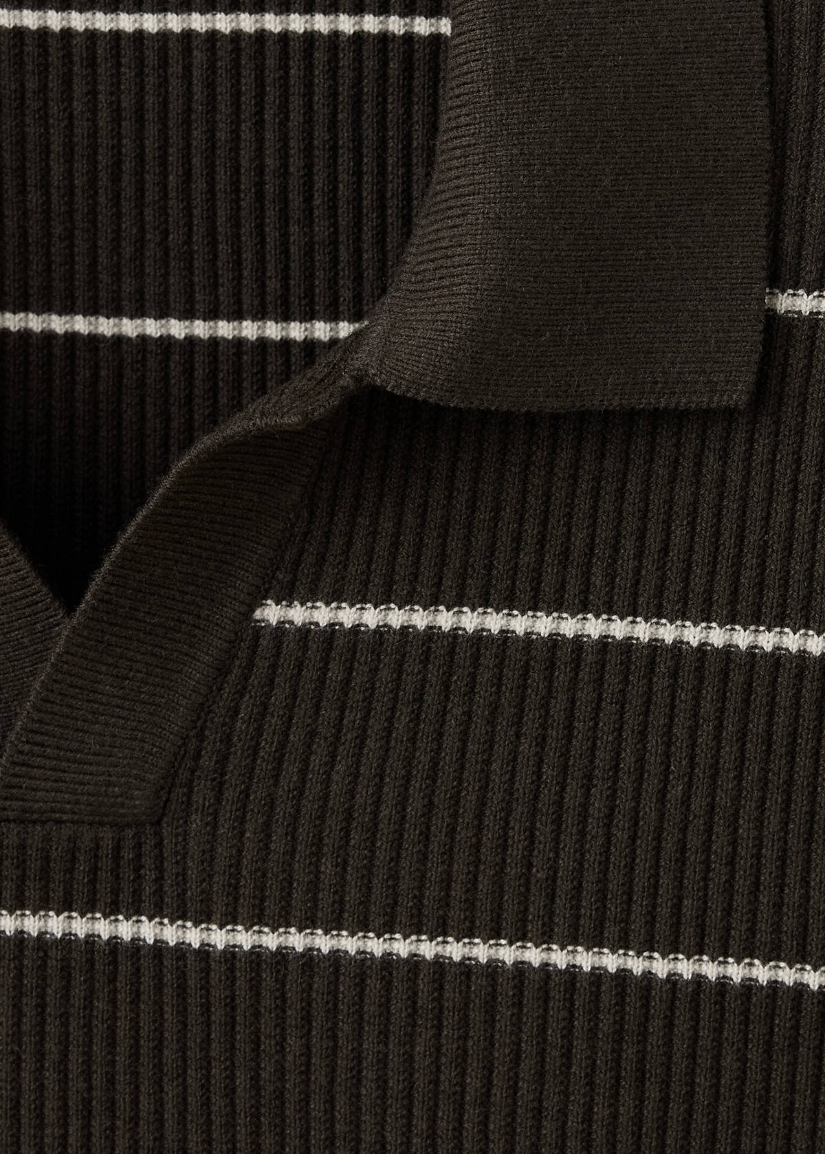 Rib-knit cotton-blend polo shirt — Chocolate