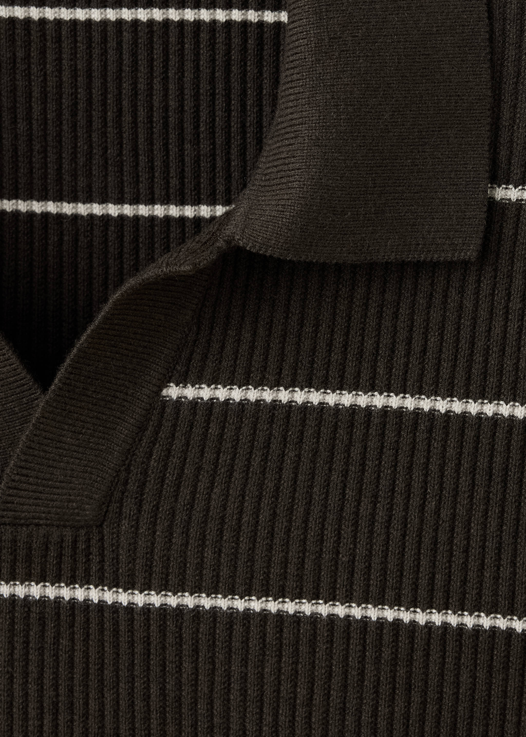 Polo coton mélangé maille côtelée - Détail de l'article 8