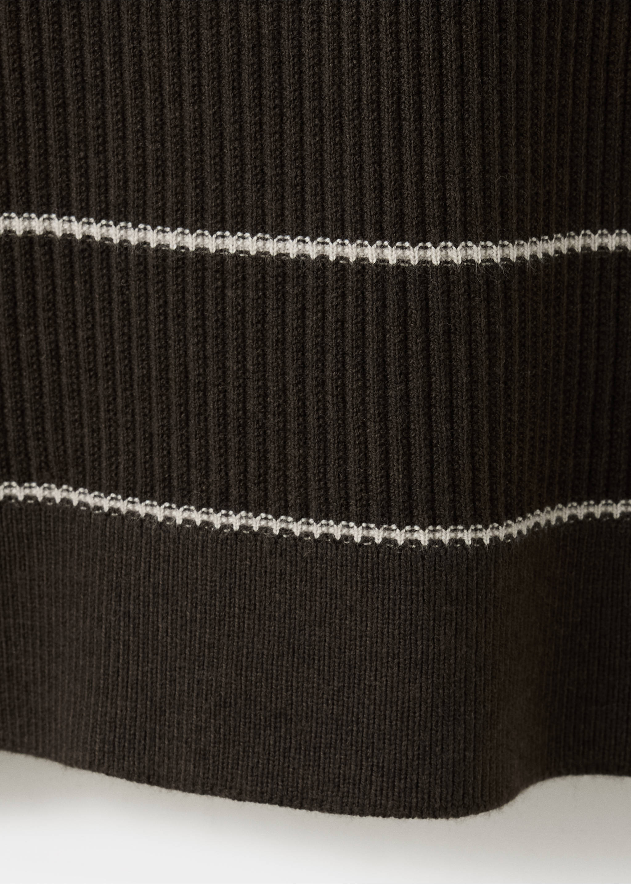 Polo coton mélangé maille côtelée - Détail de l'article 0, Chocolat. Ref: 37084460-00.