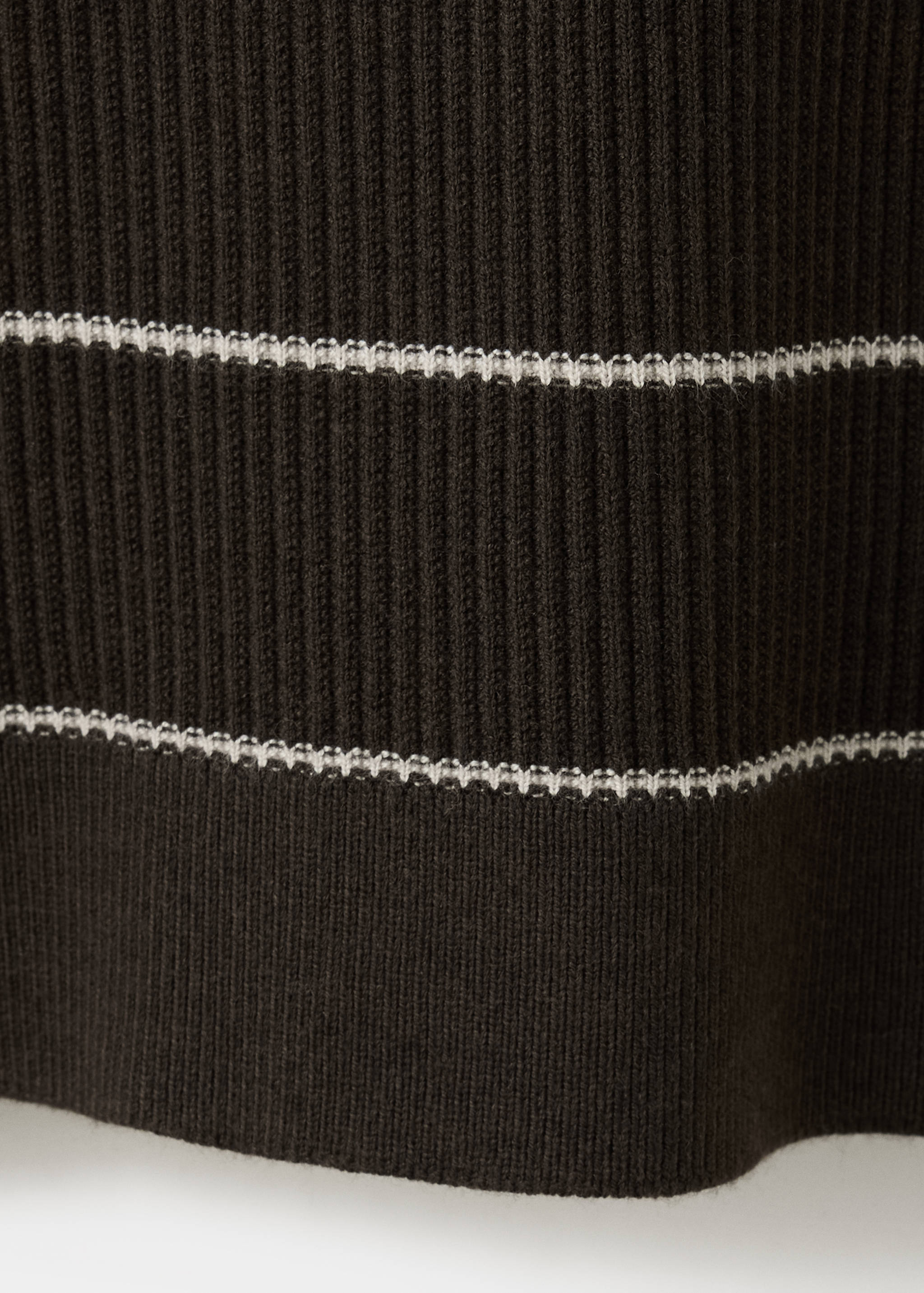 Polo coton mélangé maille côtelée - Détail de l'article 0