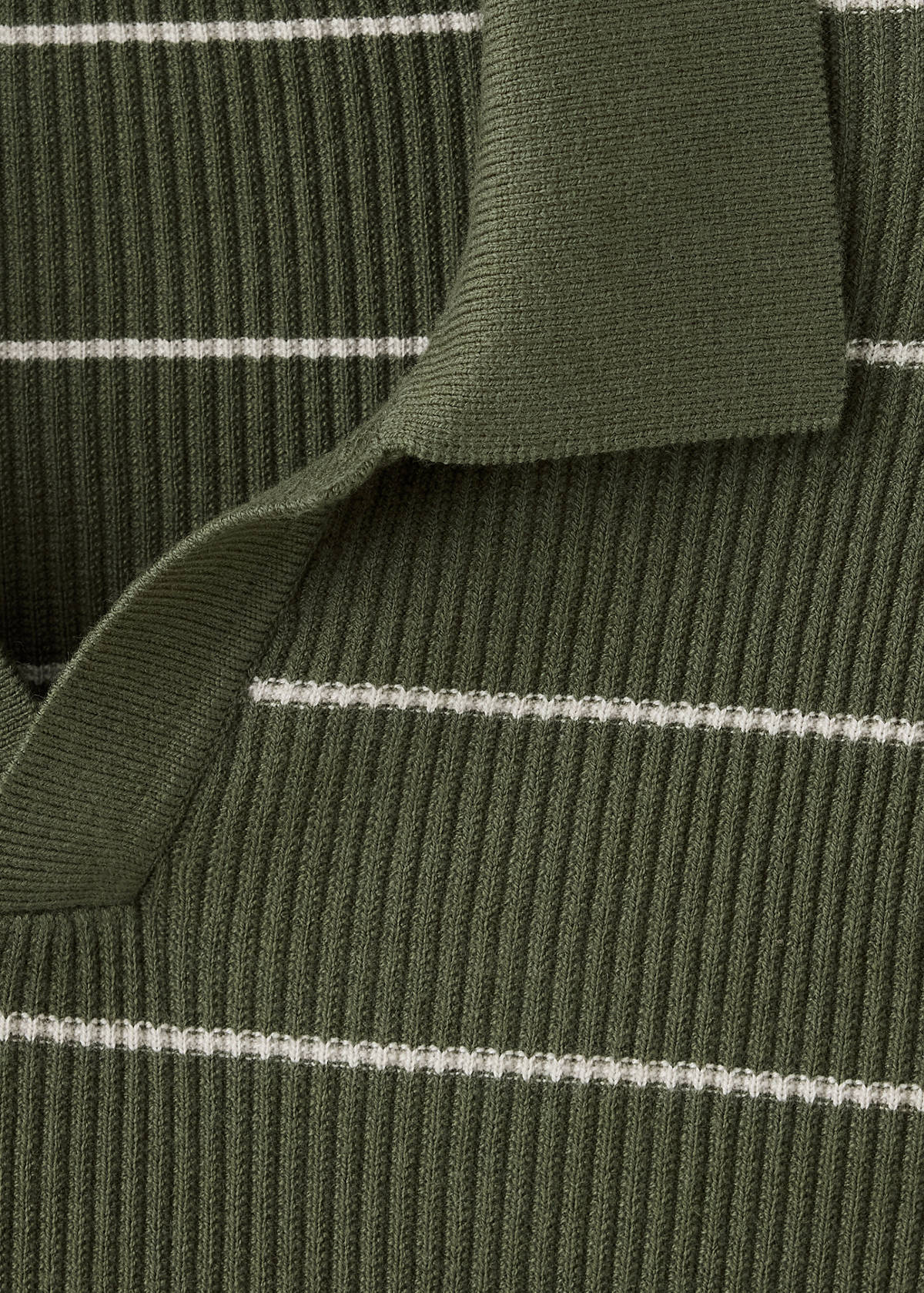 Rib-knit cotton-blend polo shirt — Olive Green