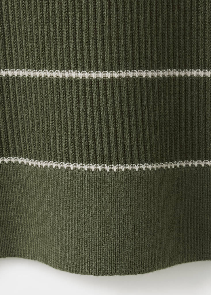 Rib-knit cotton-blend polo shirt — Olive Green